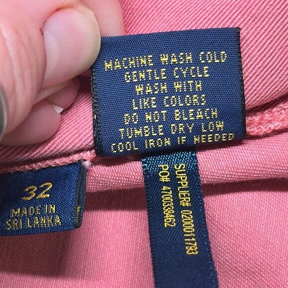 Polo Ralph Lauren Mens Khaki Classic Fit 9” Shorts size 32 Pink - Picture 9 of 9